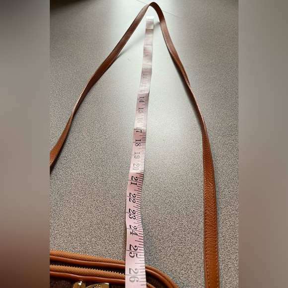 Valentina Brown & Carmel Pebbled Leather Crossbody Bag - Picture 13 of 13